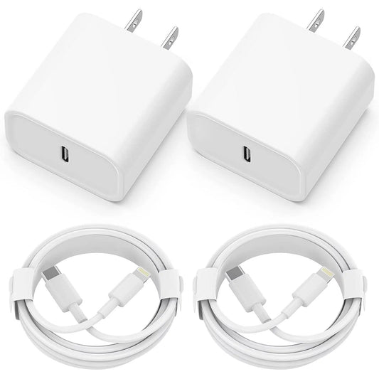 iPhone Charger Apple MFi Certified 2 Pack 20W PD USB C Fast Wall Charger Adapter with 2 Pack 6FT Type C to Lightning Cable Compatible with iPhone 14 13 12 11 Pro Max XR XS X,iPad